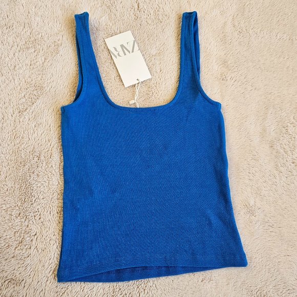 ZARA Royal Blue Tank Top Basics - Picture 4 of 5